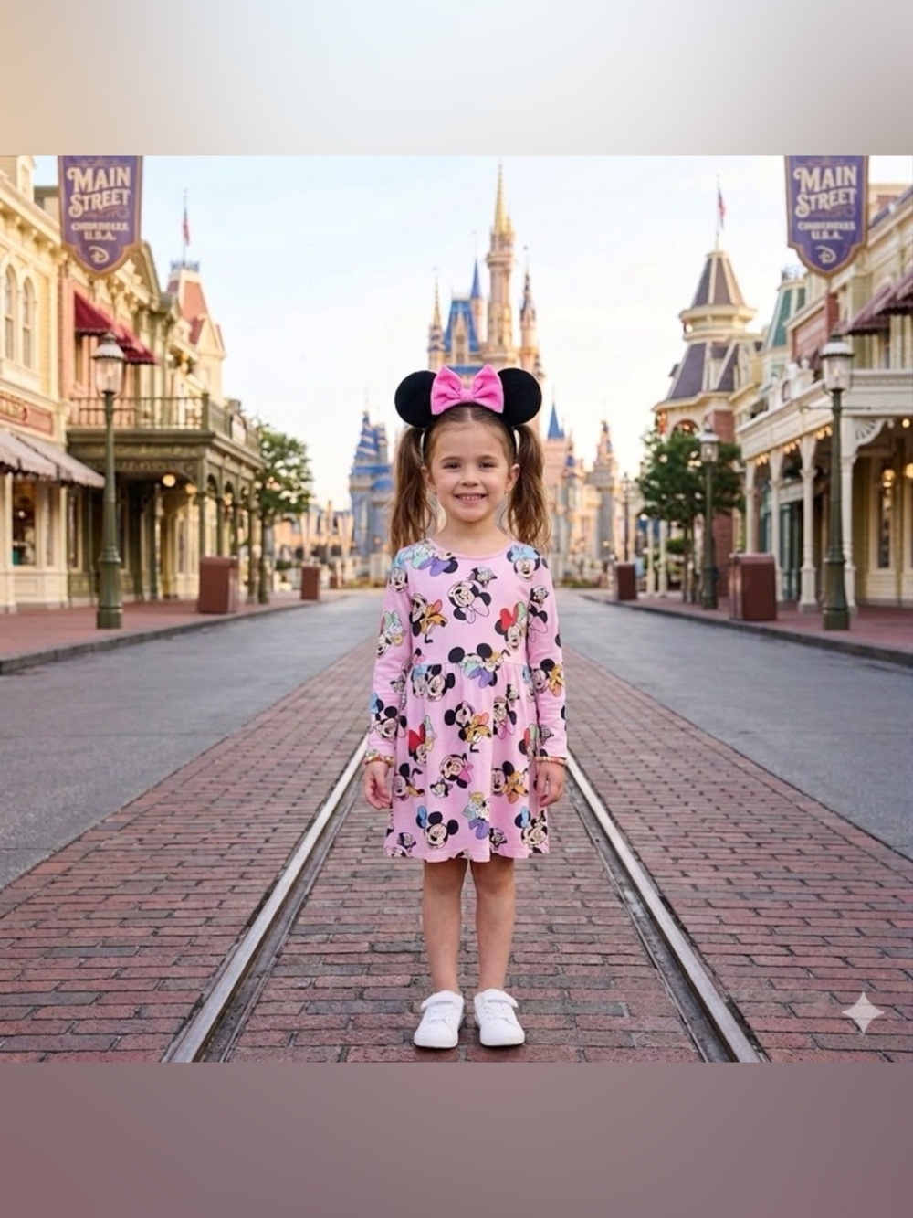 H&M Pink Disney Minnie & Friends Graphic lightweight dress size 6/7